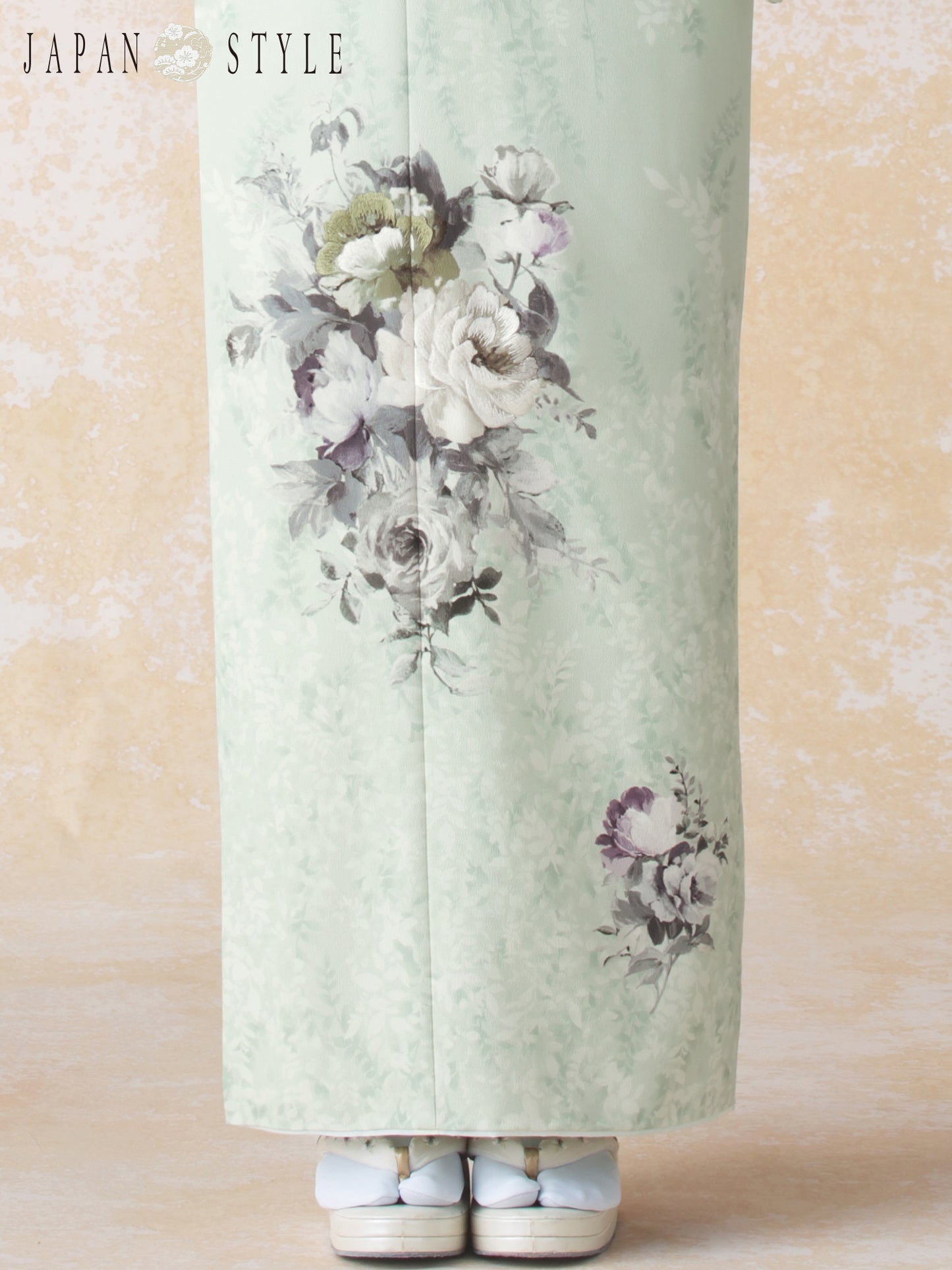 訪問着レンタル｜着物・入学式・卒業式 ｜洋花/ミント/L0025