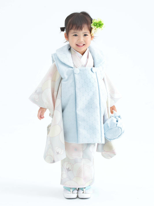 C302 梅 / ピンクグレー 七五三着物レンタル