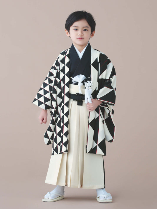 C501 ウロコ / 片身替り/黒 七五三着物レンタル