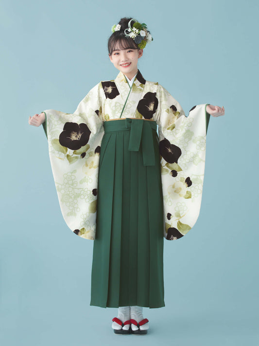 C0002 梅椿 / 黒 卒業式小学生袴レンタル