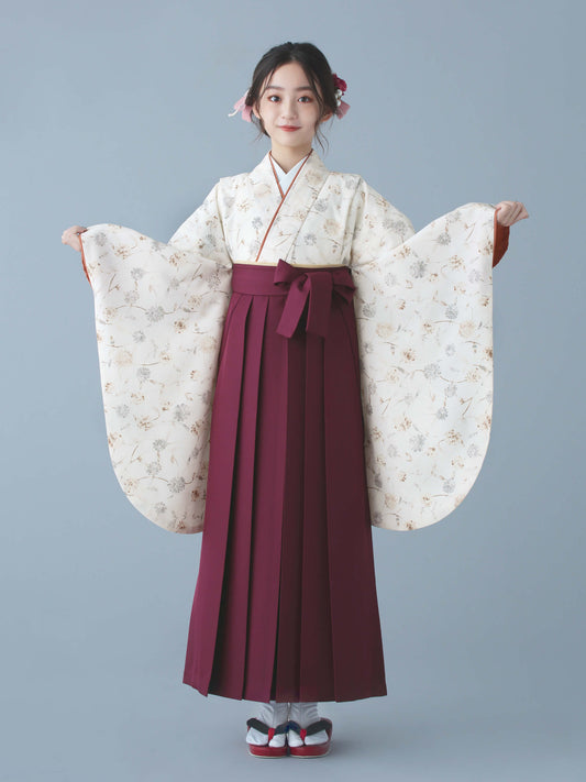 C0005 マーガレット更紗 / ベージュ 卒業式小学生袴レンタル