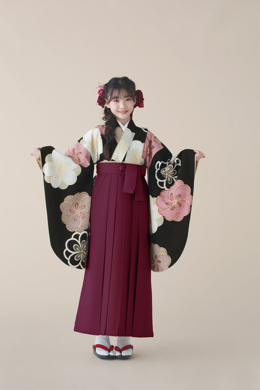 C0009 ねじり梅 / 黒 卒業式小学生袴レンタル