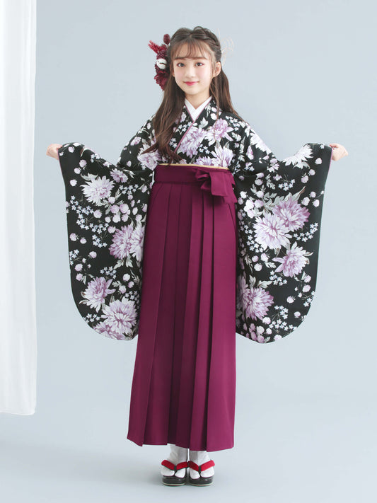 C0015 ダリア / 黒 卒業式小学生袴レンタル